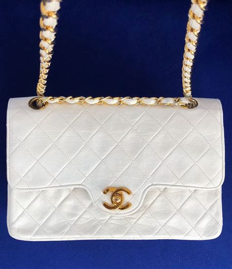 chanel quilted bag white|white chanel bag vintage.